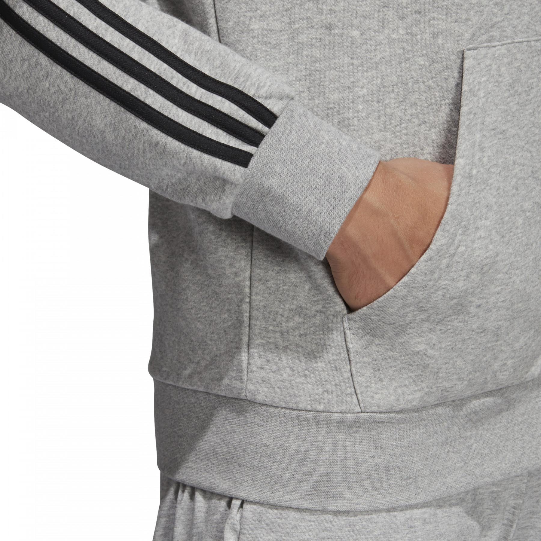 Kurtka z kapturem adidas Essentials 3-Stripes Fleece