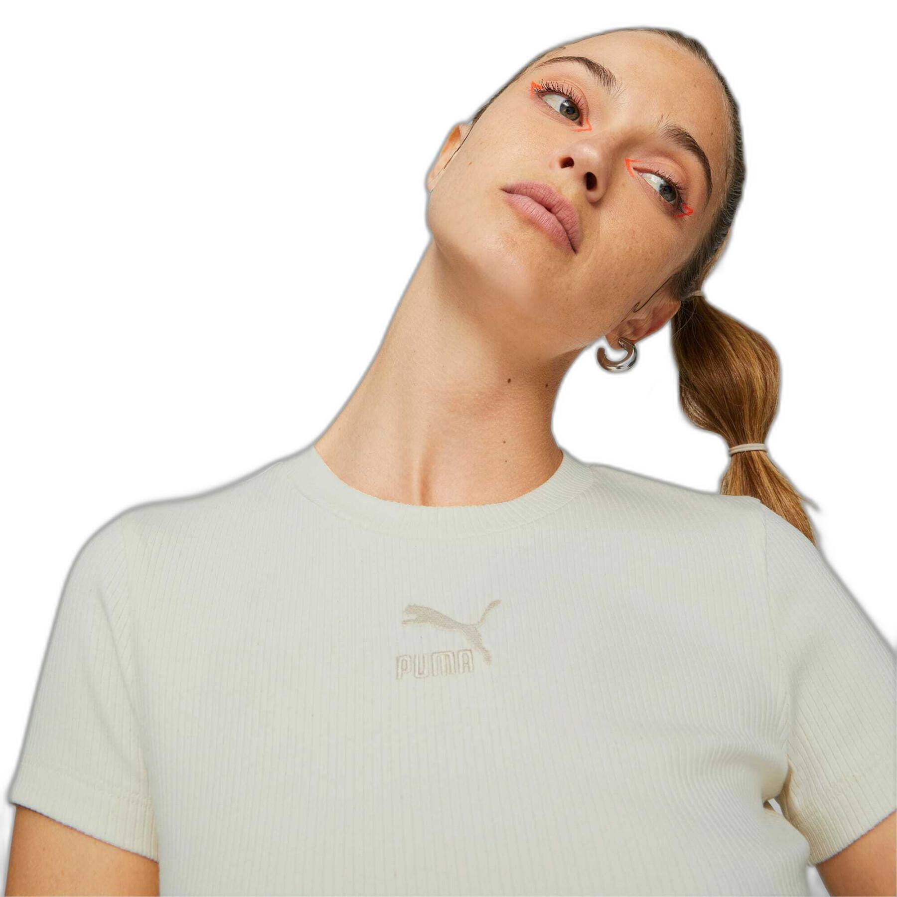 Damska koszulka o wąskim kroju Puma Classics Ribbed